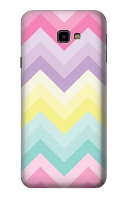 W3514 Rainbow Zigzag Hülle Schutzhülle Taschen und Leder Flip für Samsung Galaxy J4+ (2018), J4 Plus (2018)