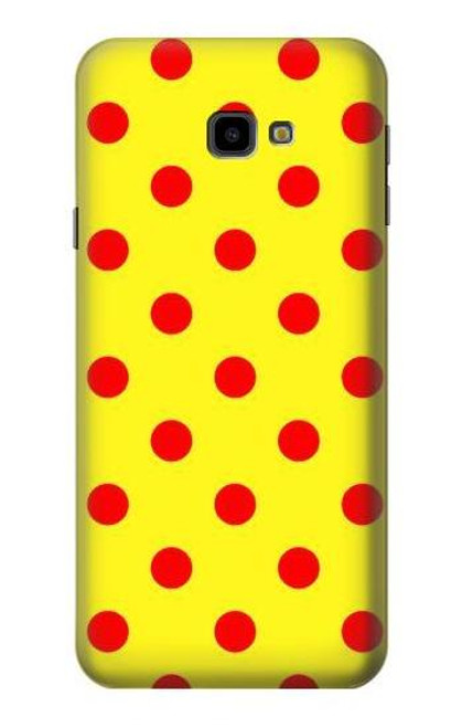 W3526 Red Spot Polka Dot Hülle Schutzhülle Taschen und Leder Flip für Samsung Galaxy J4+ (2018), J4 Plus (2018)