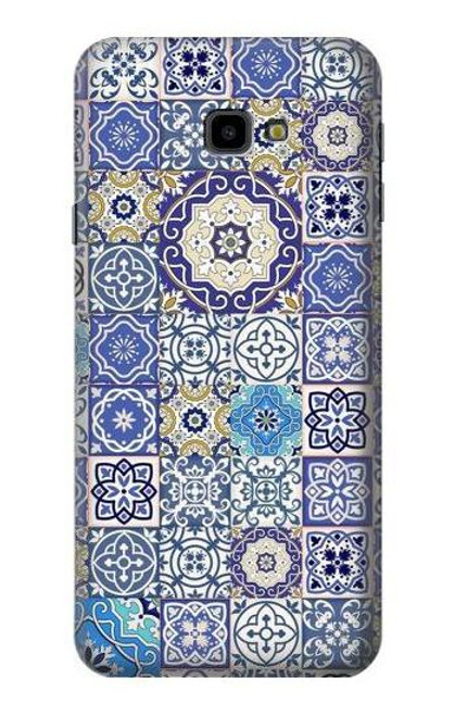 W3537 Moroccan Mosaic Pattern Hülle Schutzhülle Taschen und Leder Flip für Samsung Galaxy J4+ (2018), J4 Plus (2018)