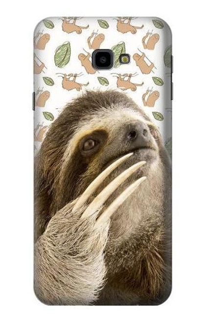 W3559 Sloth Pattern Hülle Schutzhülle Taschen und Leder Flip für Samsung Galaxy J4+ (2018), J4 Plus (2018)