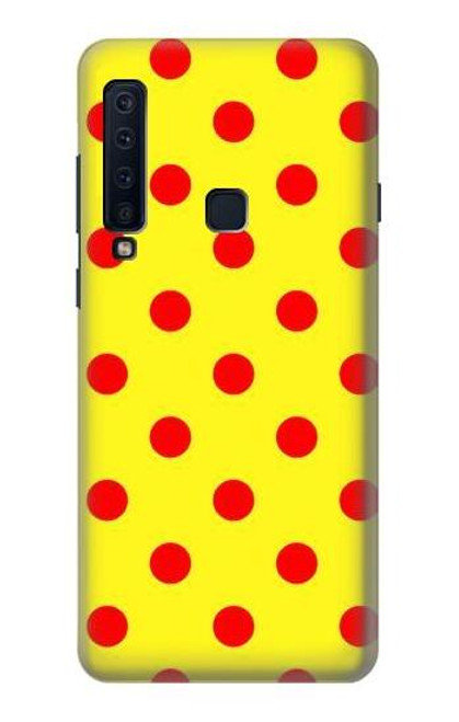 W3526 Red Spot Polka Dot Hülle Schutzhülle Taschen und Leder Flip für Samsung Galaxy A9 (2018), A9 Star Pro, A9s