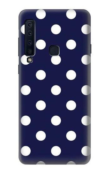 W3533 Blue Polka Dot Hülle Schutzhülle Taschen und Leder Flip für Samsung Galaxy A9 (2018), A9 Star Pro, A9s