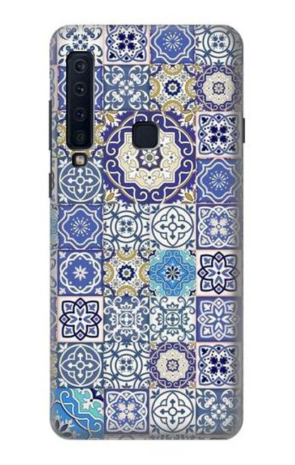 W3537 Moroccan Mosaic Pattern Hülle Schutzhülle Taschen und Leder Flip für Samsung Galaxy A9 (2018), A9 Star Pro, A9s