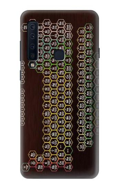 W3544 Neon Honeycomb Periodic Table Hülle Schutzhülle Taschen und Leder Flip für Samsung Galaxy A9 (2018), A9 Star Pro, A9s
