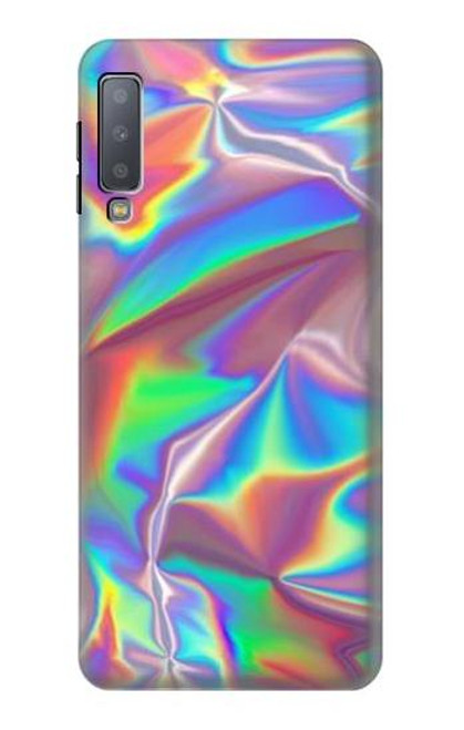 W3597 Holographic Photo Printed Hülle Schutzhülle Taschen und Leder Flip für Samsung Galaxy A7 (2018)