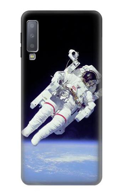 W3616 Astronaut Hülle Schutzhülle Taschen und Leder Flip für Samsung Galaxy A7 (2018)