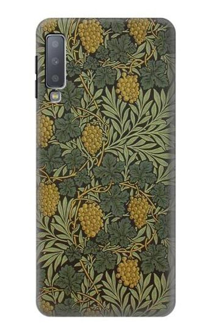W3662 William Morris Vine Pattern Hülle Schutzhülle Taschen und Leder Flip für Samsung Galaxy A7 (2018)