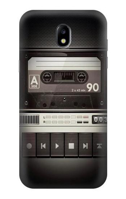W3501 Vintage Cassette Player Hülle Schutzhülle Taschen und Leder Flip für Samsung Galaxy J5 (2017) EU Version