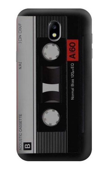 W3516 Vintage Cassette Tape Hülle Schutzhülle Taschen und Leder Flip für Samsung Galaxy J5 (2017) EU Version