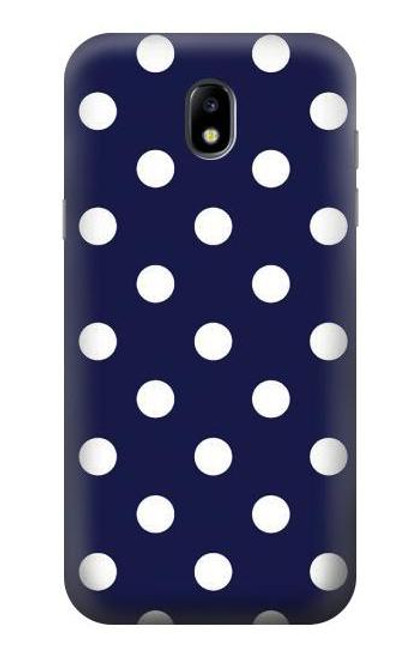 W3533 Blue Polka Dot Hülle Schutzhülle Taschen und Leder Flip für Samsung Galaxy J5 (2017) EU Version