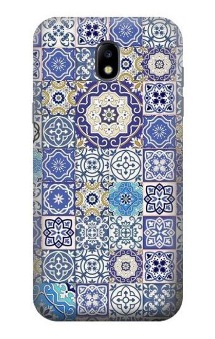 W3537 Moroccan Mosaic Pattern Hülle Schutzhülle Taschen und Leder Flip für Samsung Galaxy J5 (2017) EU Version