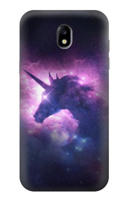 W3538 Unicorn Galaxy Hülle Schutzhülle Taschen und Leder Flip für Samsung Galaxy J5 (2017) EU Version