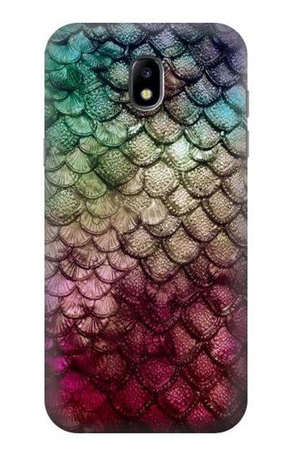 W3539 Mermaid Fish Scale Hülle Schutzhülle Taschen und Leder Flip für Samsung Galaxy J5 (2017) EU Version