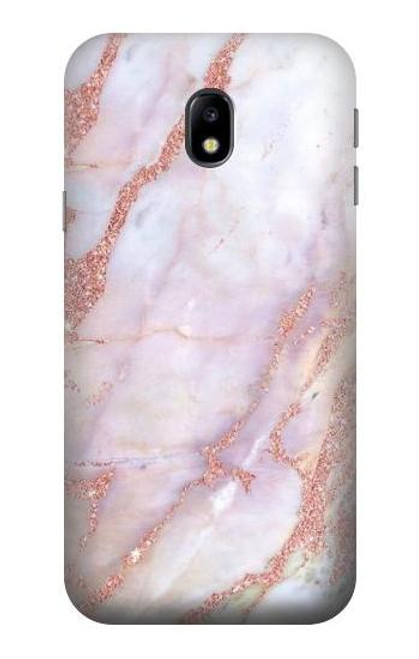 W3482 Soft Pink Marble Graphic Print Hülle Schutzhülle Taschen und Leder Flip für Samsung Galaxy J3 (2017) EU Version