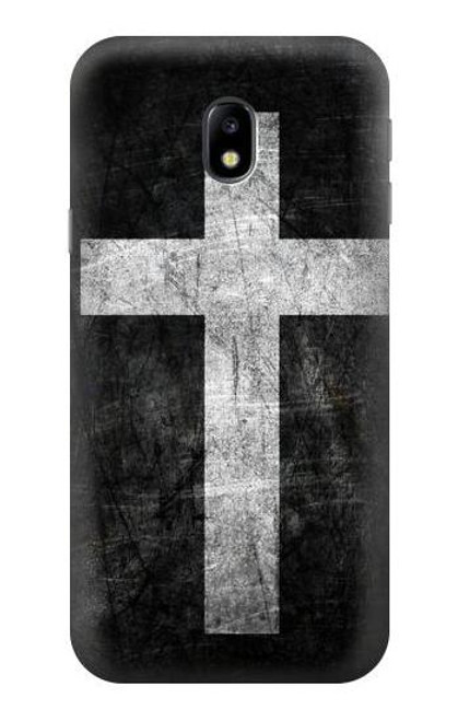 W3491 Christian Cross Hülle Schutzhülle Taschen und Leder Flip für Samsung Galaxy J3 (2017) EU Version