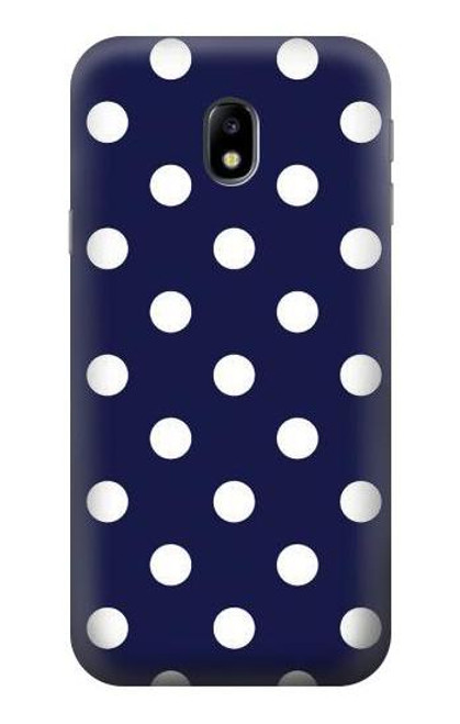 W3533 Blue Polka Dot Hülle Schutzhülle Taschen und Leder Flip für Samsung Galaxy J3 (2017) EU Version