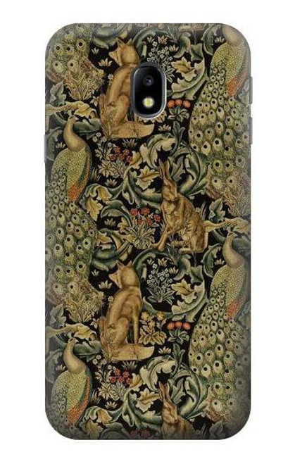 W3661 William Morris Forest Velvet Hülle Schutzhülle Taschen und Leder Flip für Samsung Galaxy J3 (2017) EU Version