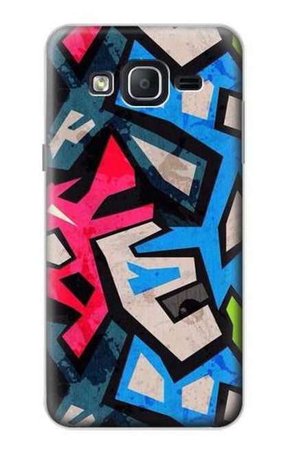 W3445 Graffiti Street Art Hülle Schutzhülle Taschen und Leder Flip für Samsung Galaxy On5