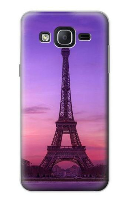 W3447 Eiffel Paris Sunset Hülle Schutzhülle Taschen und Leder Flip für Samsung Galaxy On5