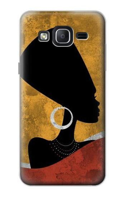 W3453 African Queen Nefertiti Silhouette Hülle Schutzhülle Taschen und Leder Flip für Samsung Galaxy On5
