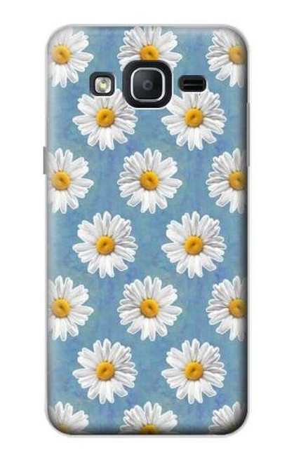 W3454 Floral Daisy Hülle Schutzhülle Taschen und Leder Flip für Samsung Galaxy On5