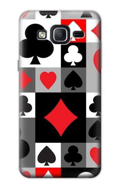 W3463 Poker Card Suit Hülle Schutzhülle Taschen und Leder Flip für Samsung Galaxy On5