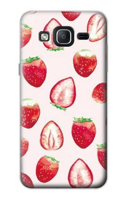 W3481 Strawberry Hülle Schutzhülle Taschen und Leder Flip für Samsung Galaxy On5