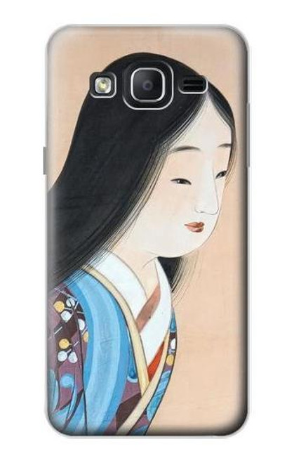 W3483 Japan Beauty Kimono Hülle Schutzhülle Taschen und Leder Flip für Samsung Galaxy On5