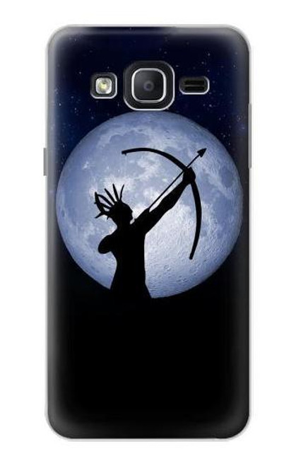 W3489 Indian Hunter Moon Hülle Schutzhülle Taschen und Leder Flip für Samsung Galaxy On5