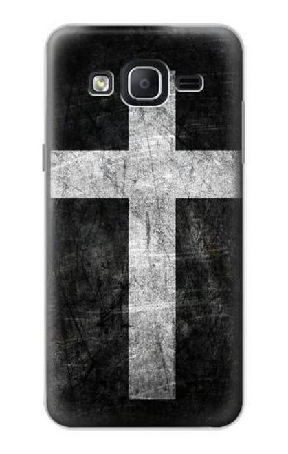 W3491 Christian Cross Hülle Schutzhülle Taschen und Leder Flip für Samsung Galaxy On5