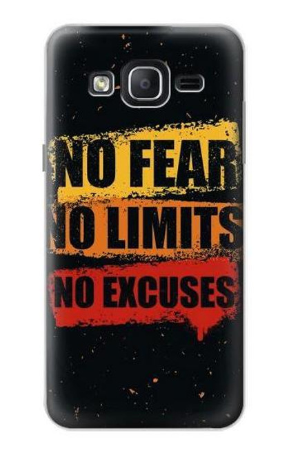 W3492 No Fear Limits Excuses Hülle Schutzhülle Taschen und Leder Flip für Samsung Galaxy On5