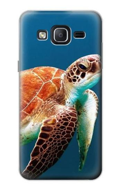 W3497 Green Sea Turtle Hülle Schutzhülle Taschen und Leder Flip für Samsung Galaxy On5
