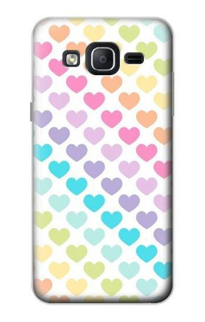 W3499 Colorful Heart Pattern Hülle Schutzhülle Taschen und Leder Flip für Samsung Galaxy On5