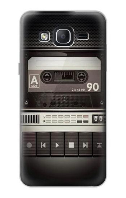 W3501 Vintage Cassette Player Hülle Schutzhülle Taschen und Leder Flip für Samsung Galaxy On5