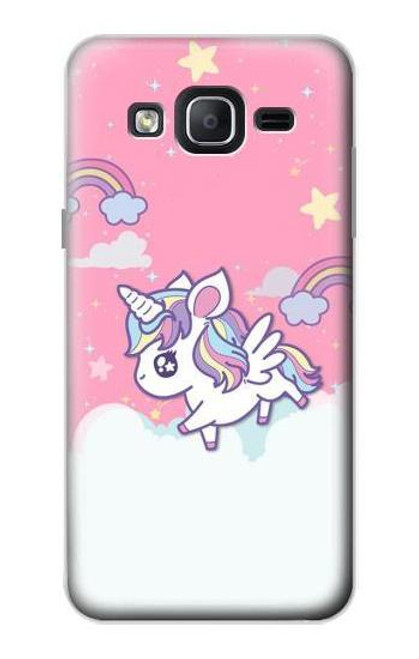 W3518 Unicorn Cartoon Hülle Schutzhülle Taschen und Leder Flip für Samsung Galaxy On5