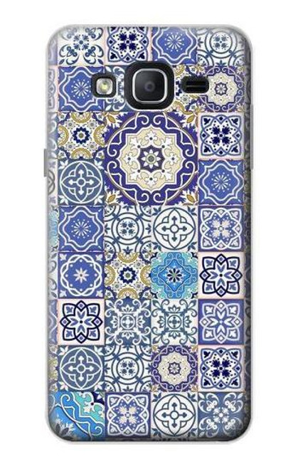 W3537 Moroccan Mosaic Pattern Hülle Schutzhülle Taschen und Leder Flip für Samsung Galaxy On5