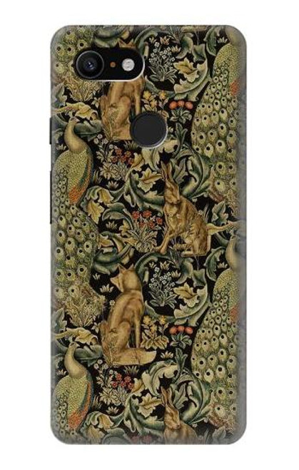 W3661 William Morris Forest Velvet Hülle Schutzhülle Taschen und Leder Flip für Google Pixel 3