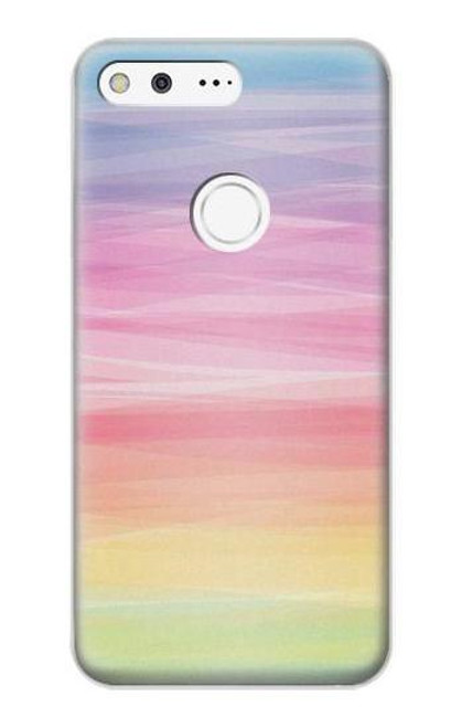 W3507 Colorful Rainbow Pastel Hülle Schutzhülle Taschen und Leder Flip für Google Pixel XL