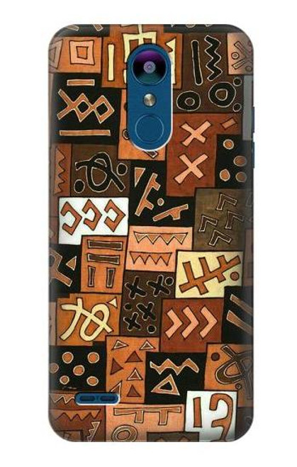 W3460 Mali Art Pattern Hülle Schutzhülle Taschen und Leder Flip für LG K8 (2018)