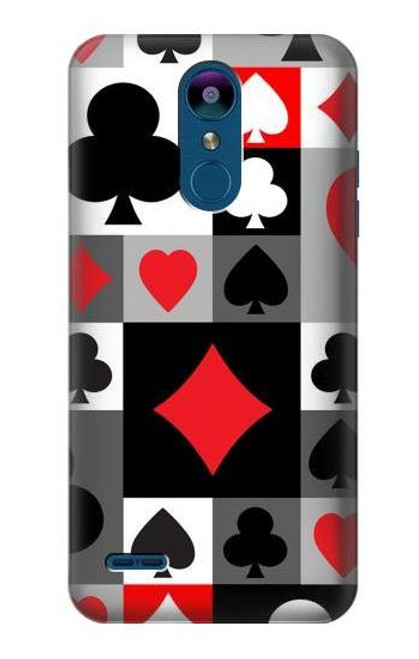 W3463 Poker Card Suit Hülle Schutzhülle Taschen und Leder Flip für LG K8 (2018)