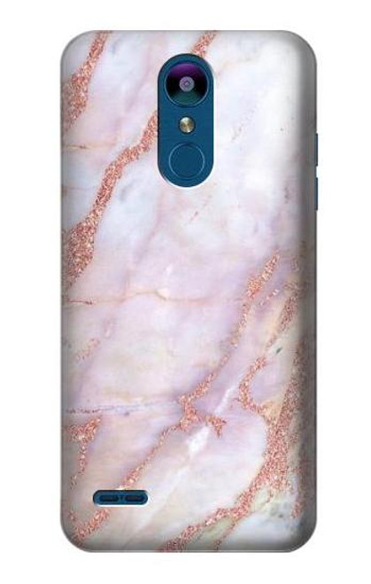 W3482 Soft Pink Marble Graphic Print Hülle Schutzhülle Taschen und Leder Flip für LG K8 (2018)