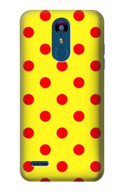 W3526 Red Spot Polka Dot Hülle Schutzhülle Taschen und Leder Flip für LG K8 (2018)