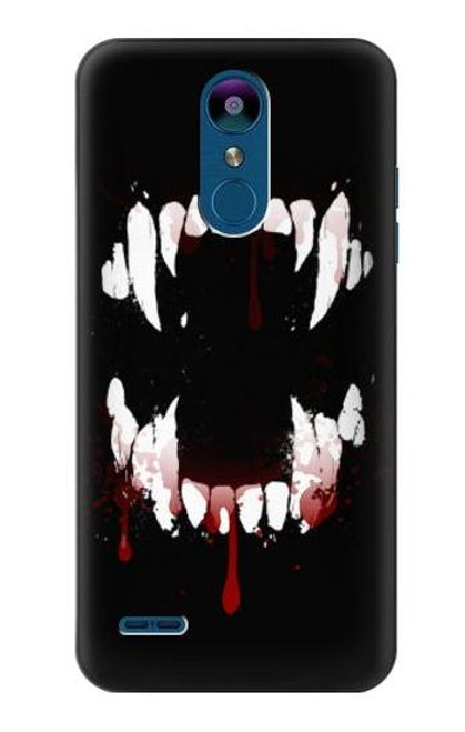 W3527 Vampire Teeth Bloodstain Hülle Schutzhülle Taschen und Leder Flip für LG K8 (2018)