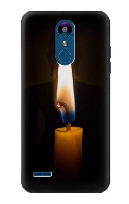 W3530 Buddha Candle Burning Hülle Schutzhülle Taschen und Leder Flip für LG K8 (2018)