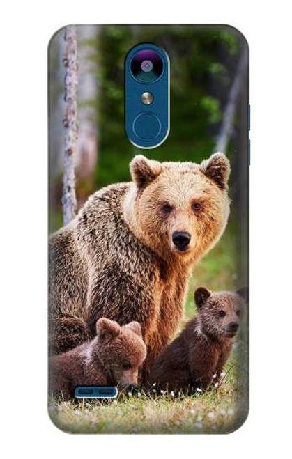 W3558 Bear Family Hülle Schutzhülle Taschen und Leder Flip für LG K8 (2018)