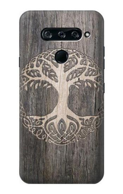 W3591 Viking Tree of Life Symbol Hülle Schutzhülle Taschen und Leder Flip für LG V40, LG V40 ThinQ