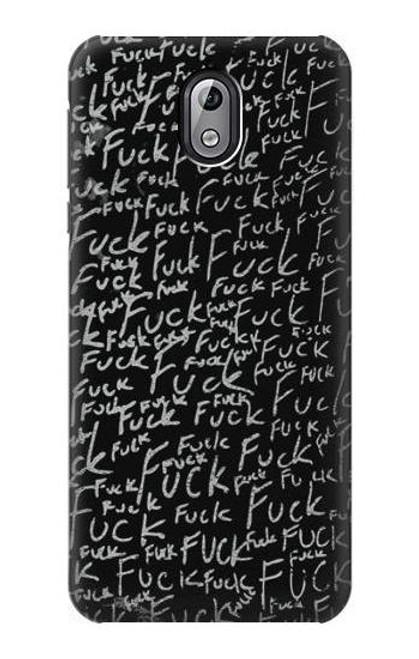 W3478 Funny Words Blackboard Hülle Schutzhülle Taschen und Leder Flip für Nokia 3.1