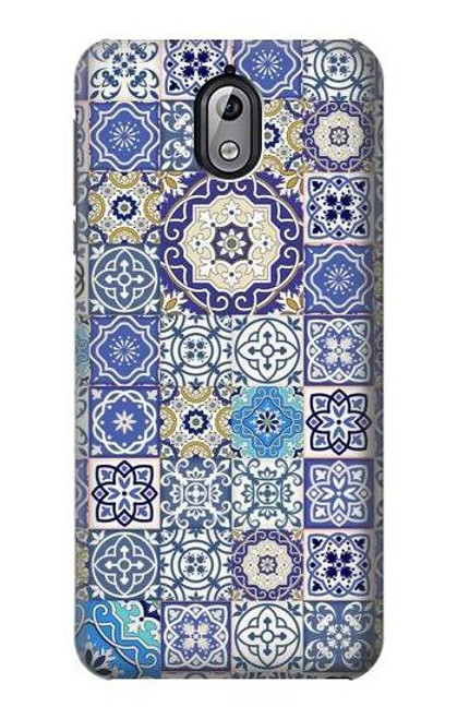 W3537 Moroccan Mosaic Pattern Hülle Schutzhülle Taschen und Leder Flip für Nokia 3.1