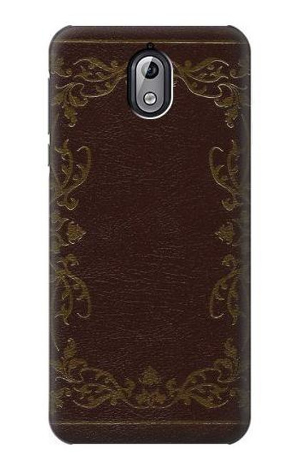 W3553 Vintage Book Cover Hülle Schutzhülle Taschen und Leder Flip für Nokia 3.1