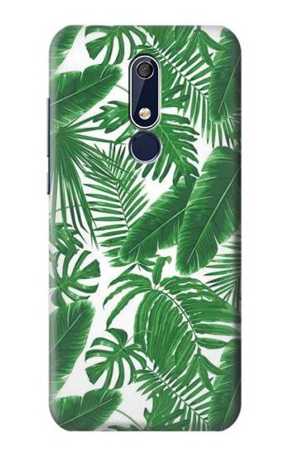 W3457 Paper Palm Monstera Hülle Schutzhülle Taschen und Leder Flip für Nokia 5.1, Nokia 5 2018